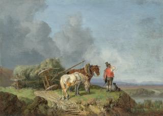 Heinrich Bürkel - Der umgestürzte Heuwagen