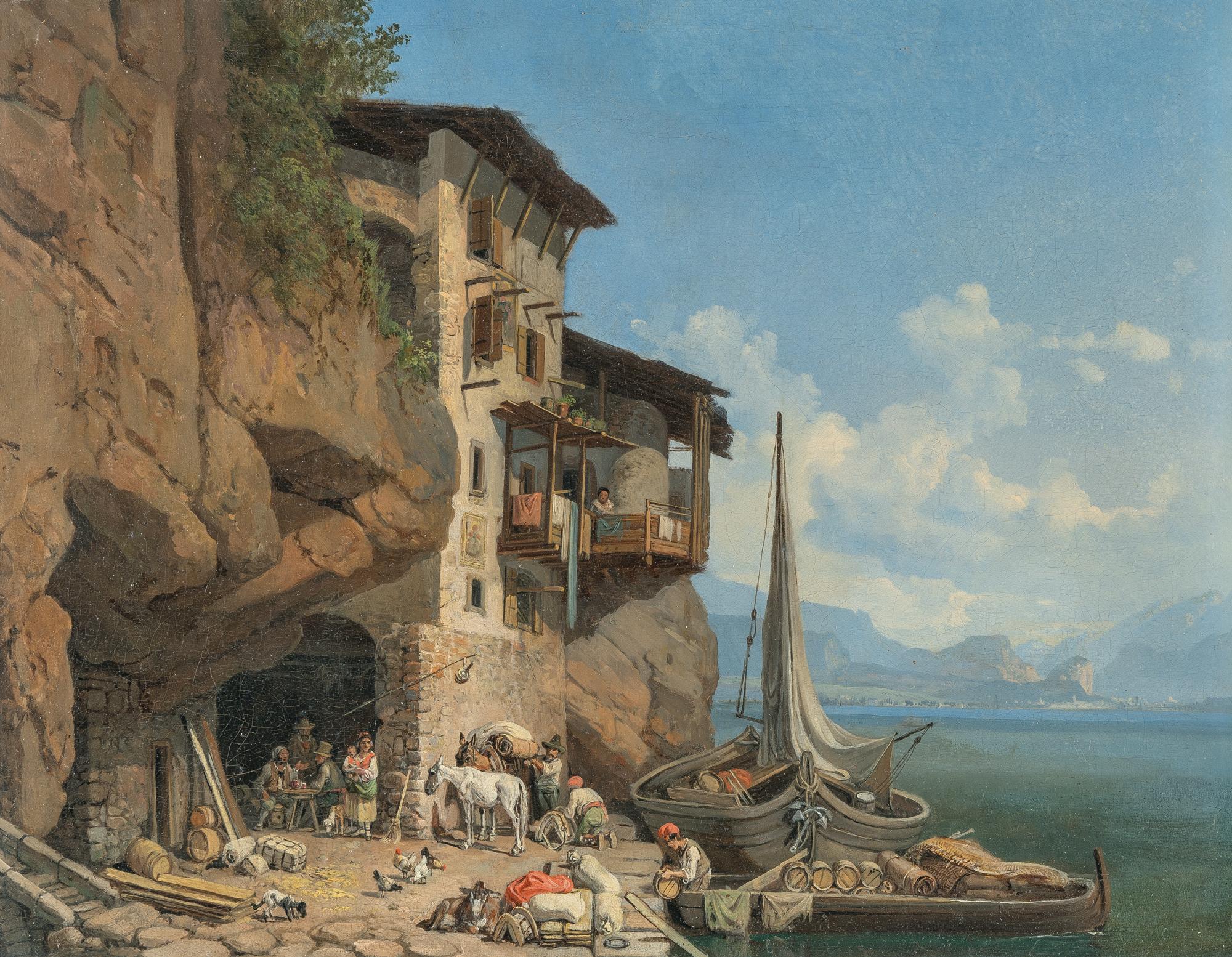 Heinrich Bürkel - Die Osteria von Ponale am Gardasee
