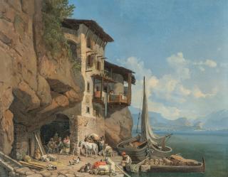 Heinrich Bürkel - Die Osteria von Ponale am Gardasee