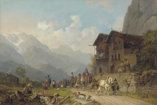 Heinrich Bürkel - The Return From The Successful Bear Hunt