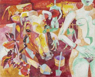 Heinrich Campendonk - Akt mit Kühen