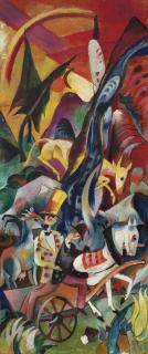 Heinrich Campendonk - Bayerische Landschaft mit Fuhrwerk