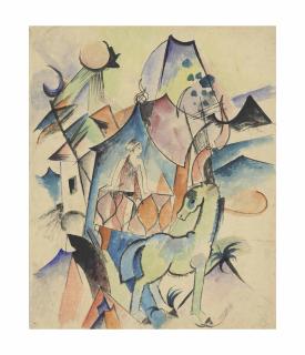 Heinrich Campendonk - Frau auf dem Balkon