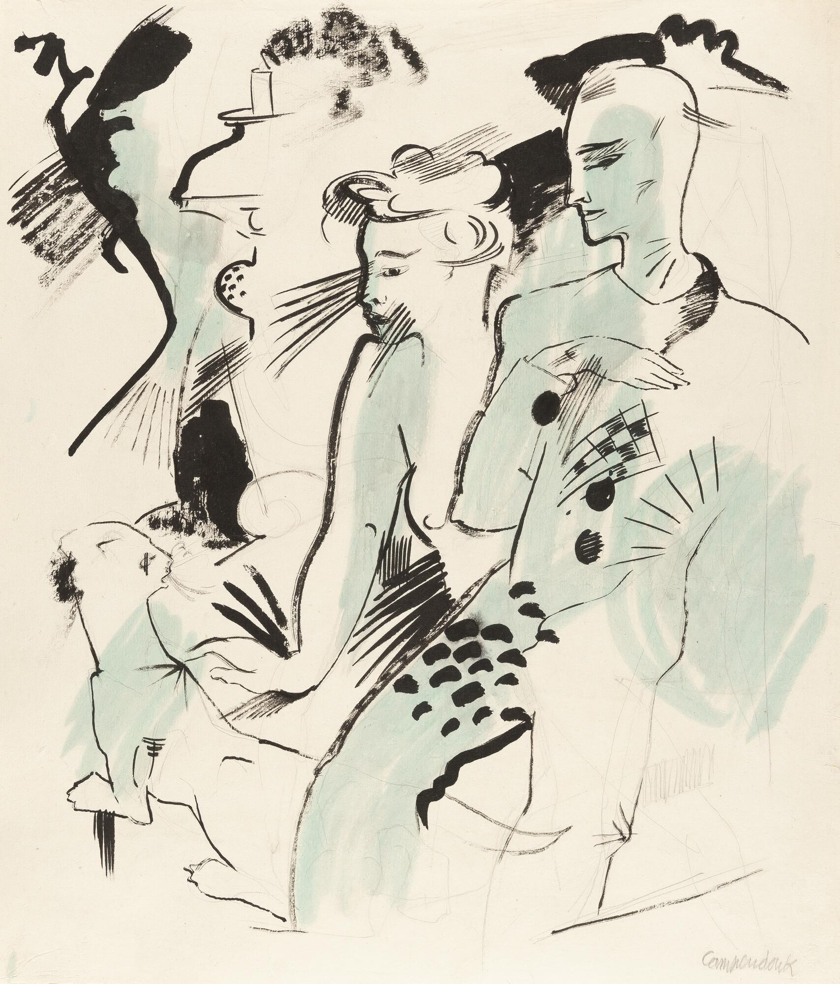 Heinrich Campendonk - Gaukler und weiblicher Akt