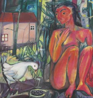 Heinrich Campendonk - Mädchen mit Huhn