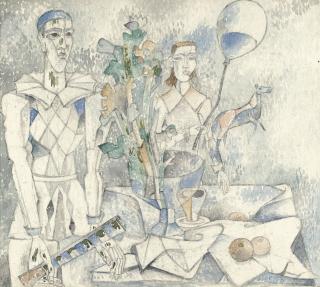 Heinrich Campendonk - Pierrot und Frau am Tisch