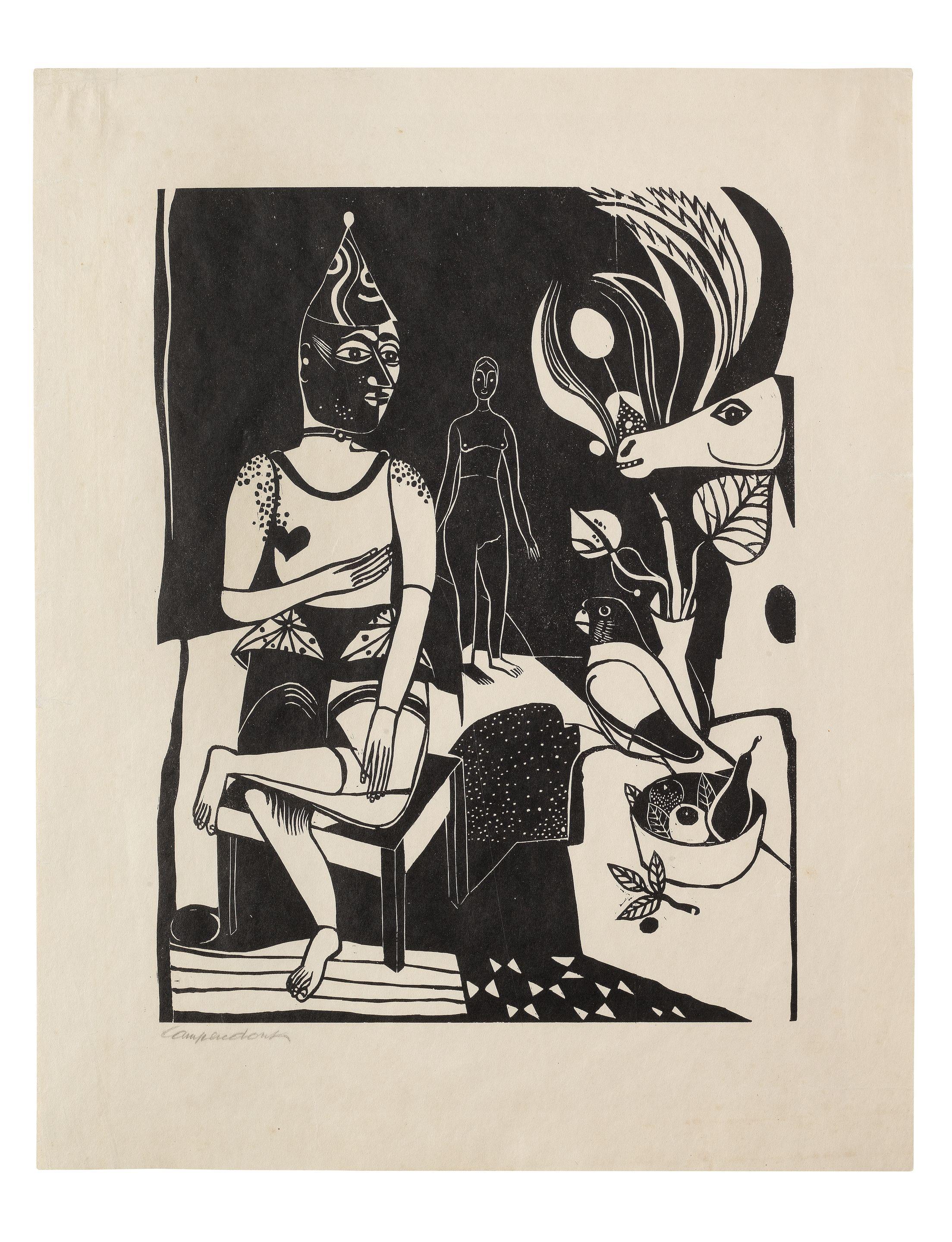 Heinrich Campendonk - Sitzender Harlekin