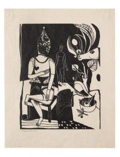 Heinrich Campendonk - Sitzender Harlekin