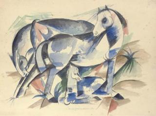 Heinrich Campendonk - Zwei Pferde Mit Fohlen