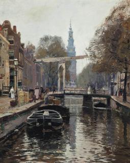 Heinrich Hermanns - An Amsterdam Canal
