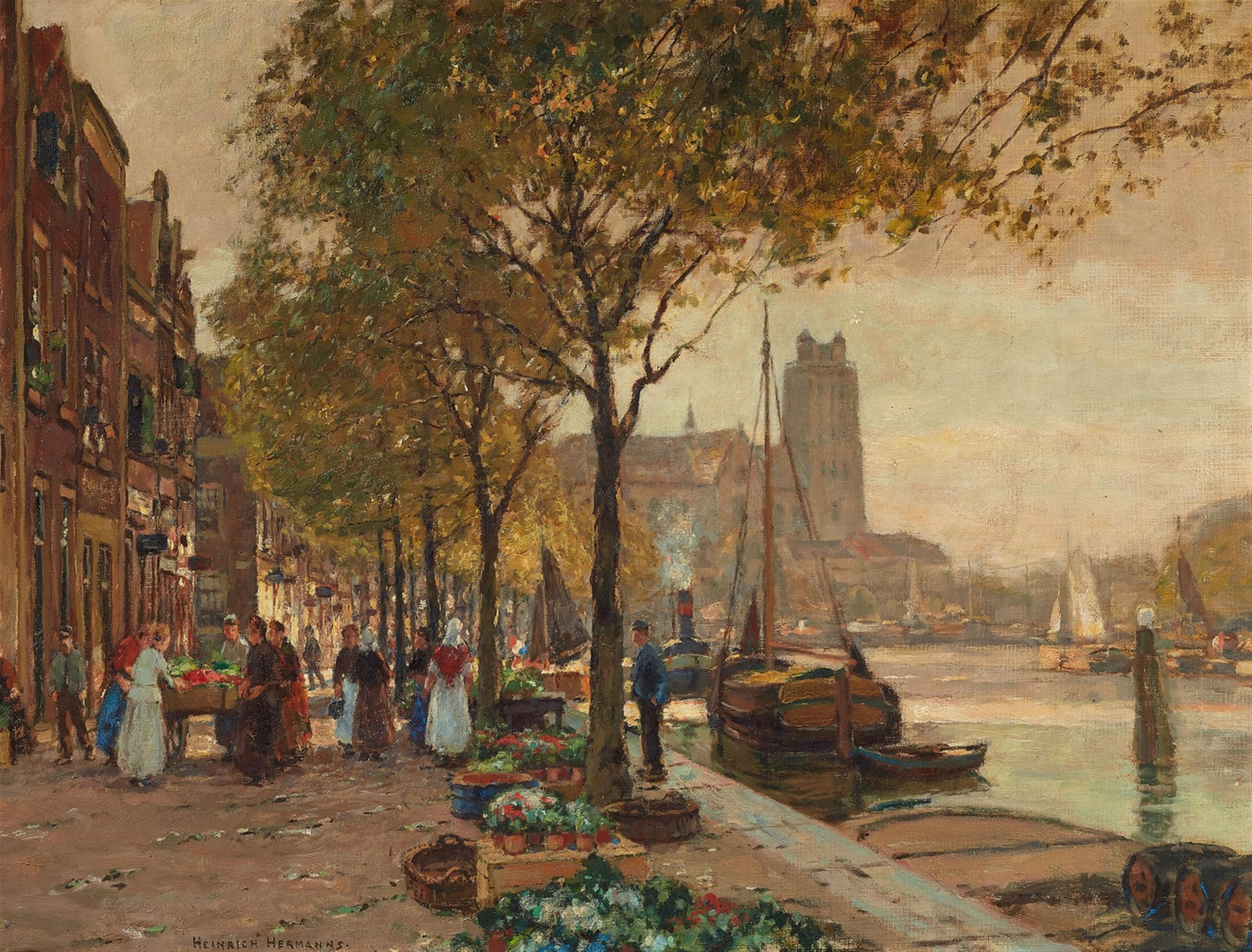 Heinrich Hermanns - Auf dem Blumenmarkt