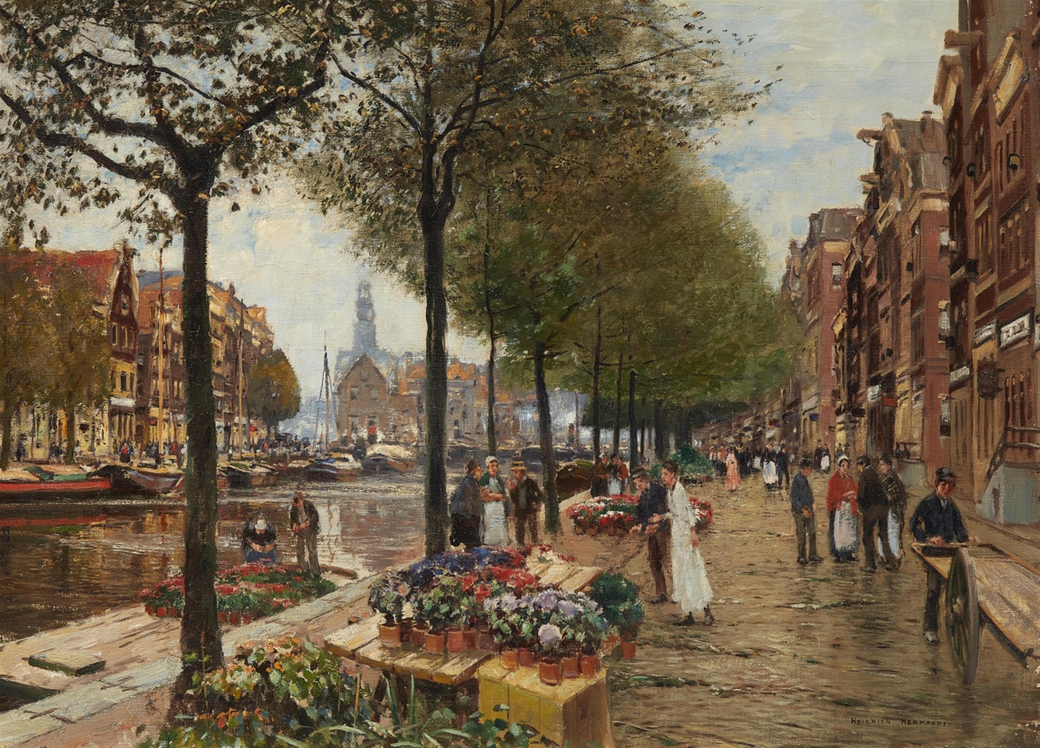 Heinrich Hermanns - Blumenmarkt in Amsterdam