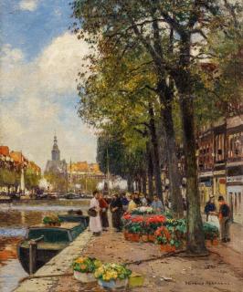 Heinrich Hermanns - Blumenmarkt in Amsterdam
