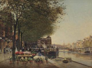 Heinrich Hermanns - Flower market in Amsterdam