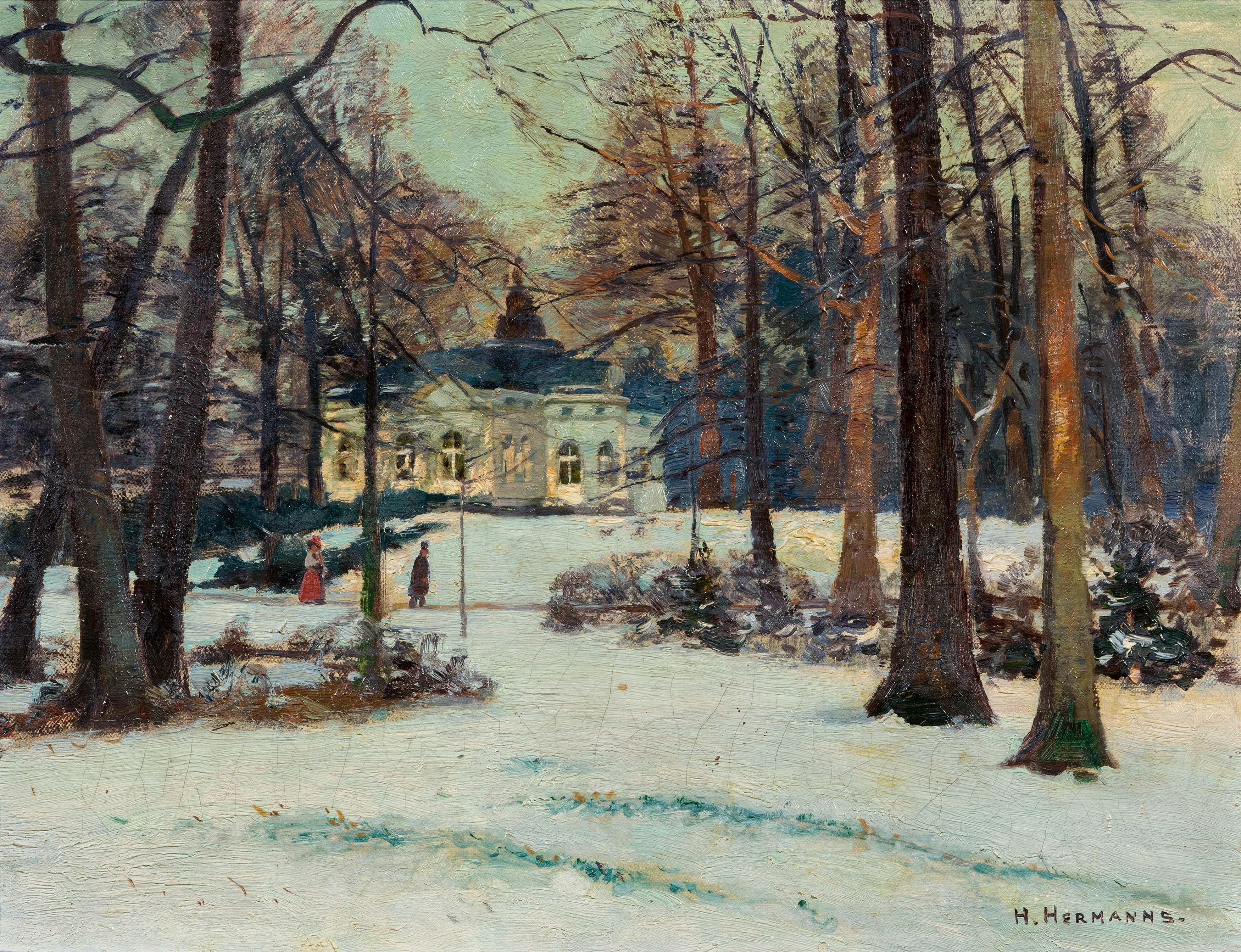 Heinrich Hermanns - Winter im Schlosspark.