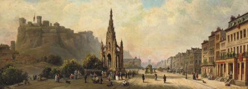 Heinrich Hiller - Daily activities by the Scott Monument in Princes Street, Edinburgh