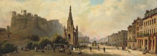 Heinrich Hiller - Daily activities by the Scott Monument in Princes Street, Edinburgh