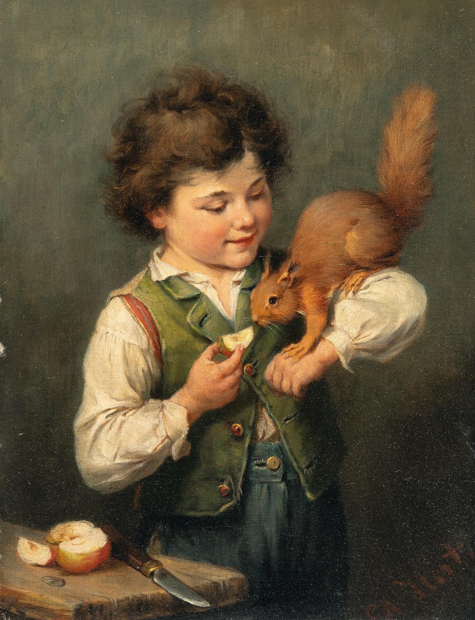 Heinrich Hirt - Knabe mit Eichkätzchen