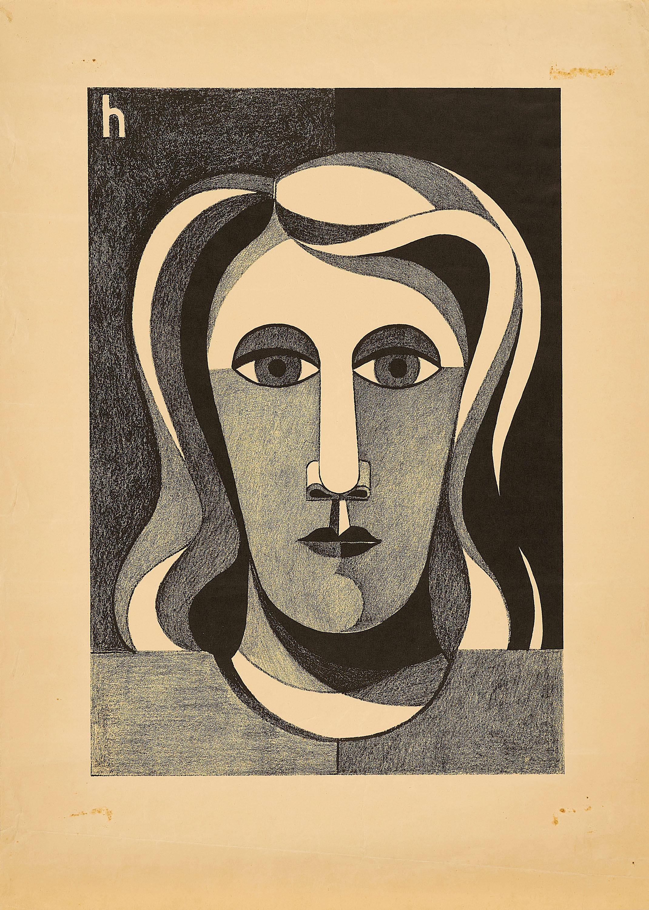 Heinrich Hoerle - Frauenkopf (Trude Alex?).