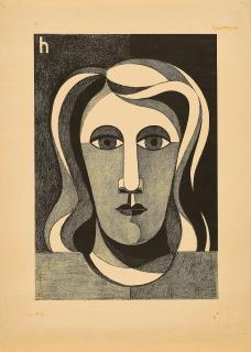 Heinrich Hoerle - Frauenkopf (Trude Alex?).