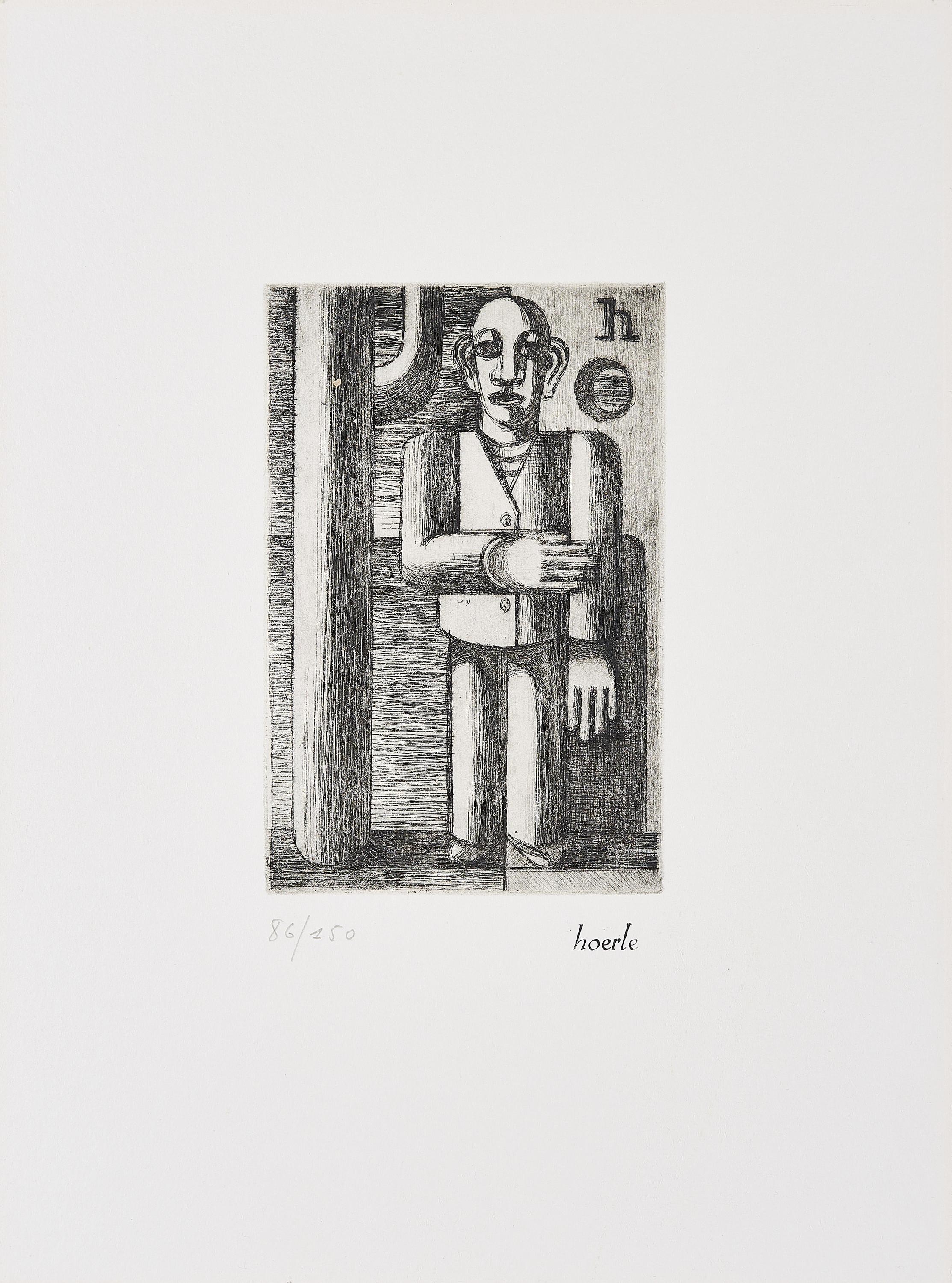 Heinrich Hoerle - Mann vor Bäumen (Selbstportrait).