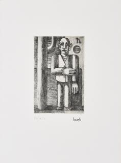 Heinrich Hoerle - Mann vor Bäumen (Selbstportrait).