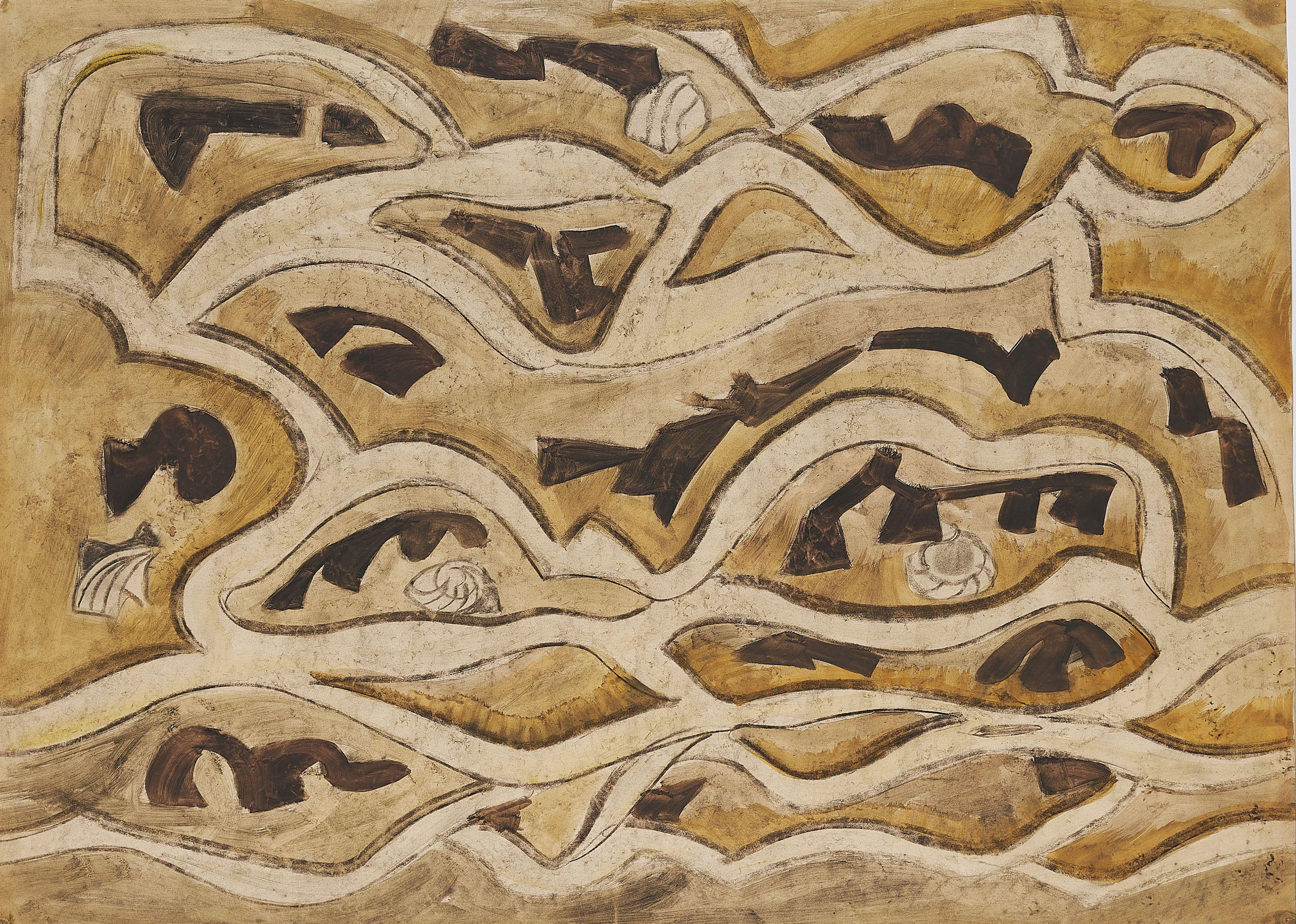 Heinrich Kamps - Sandstruktur mit Algen.