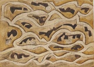 Heinrich Kamps - Sandstruktur mit Algen.