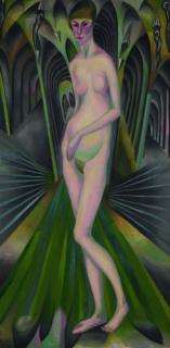 Heinrich Maria Davringhausen - Weiblicher Akt in Architekturen.