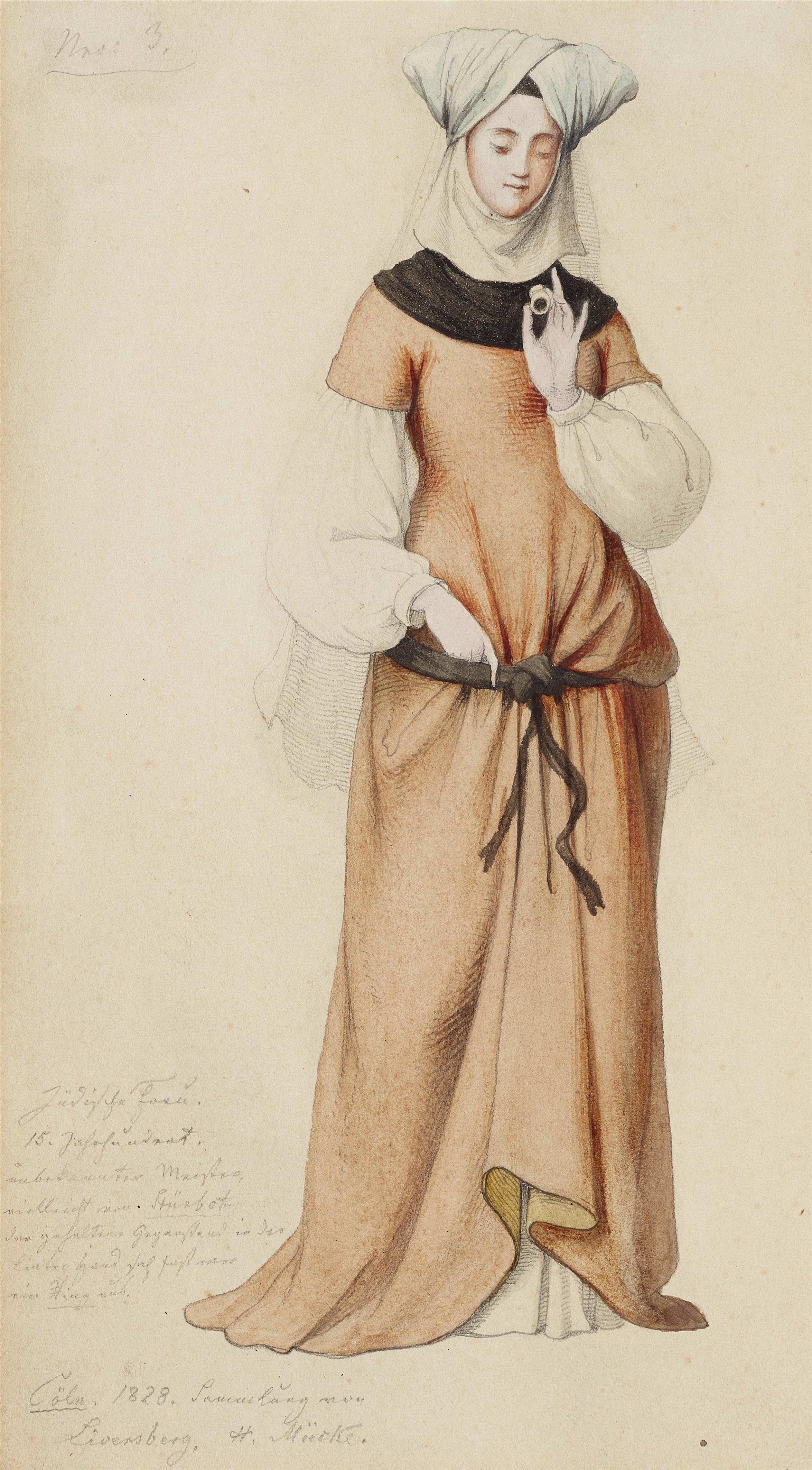 Heinrich Mücke - Studie einer Jüdischen Frau nach einer Darstellung aus dem 15. Jahrhundert