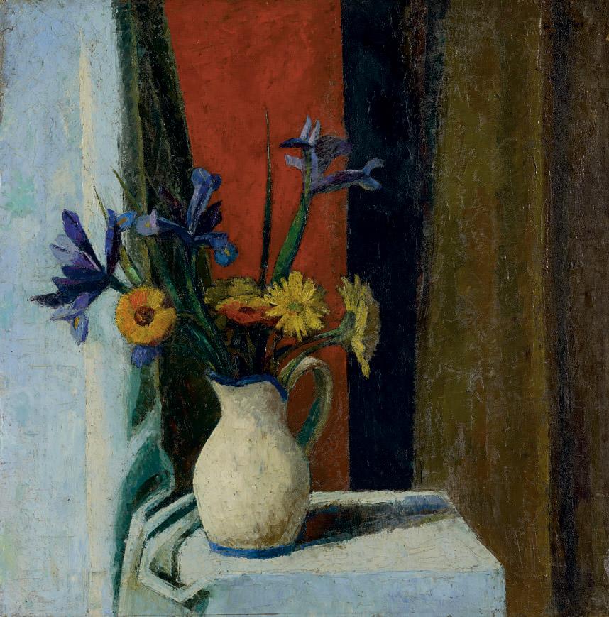 Heinrich Müller - Stillleben mit Iris und Gerbera