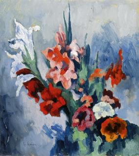 Heinrich Nauen - Gladiolen und Mohn