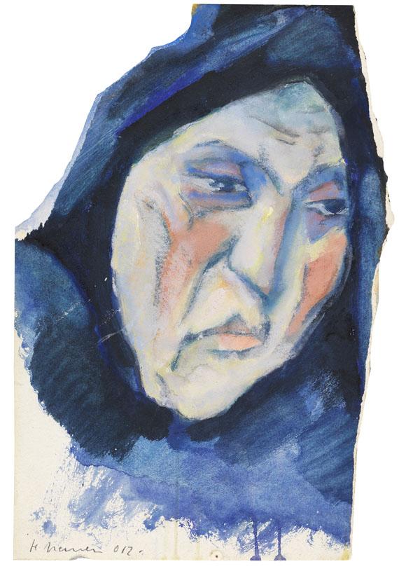 Heinrich Nauen - Kopfstudie zur Maria im violetten Gewand