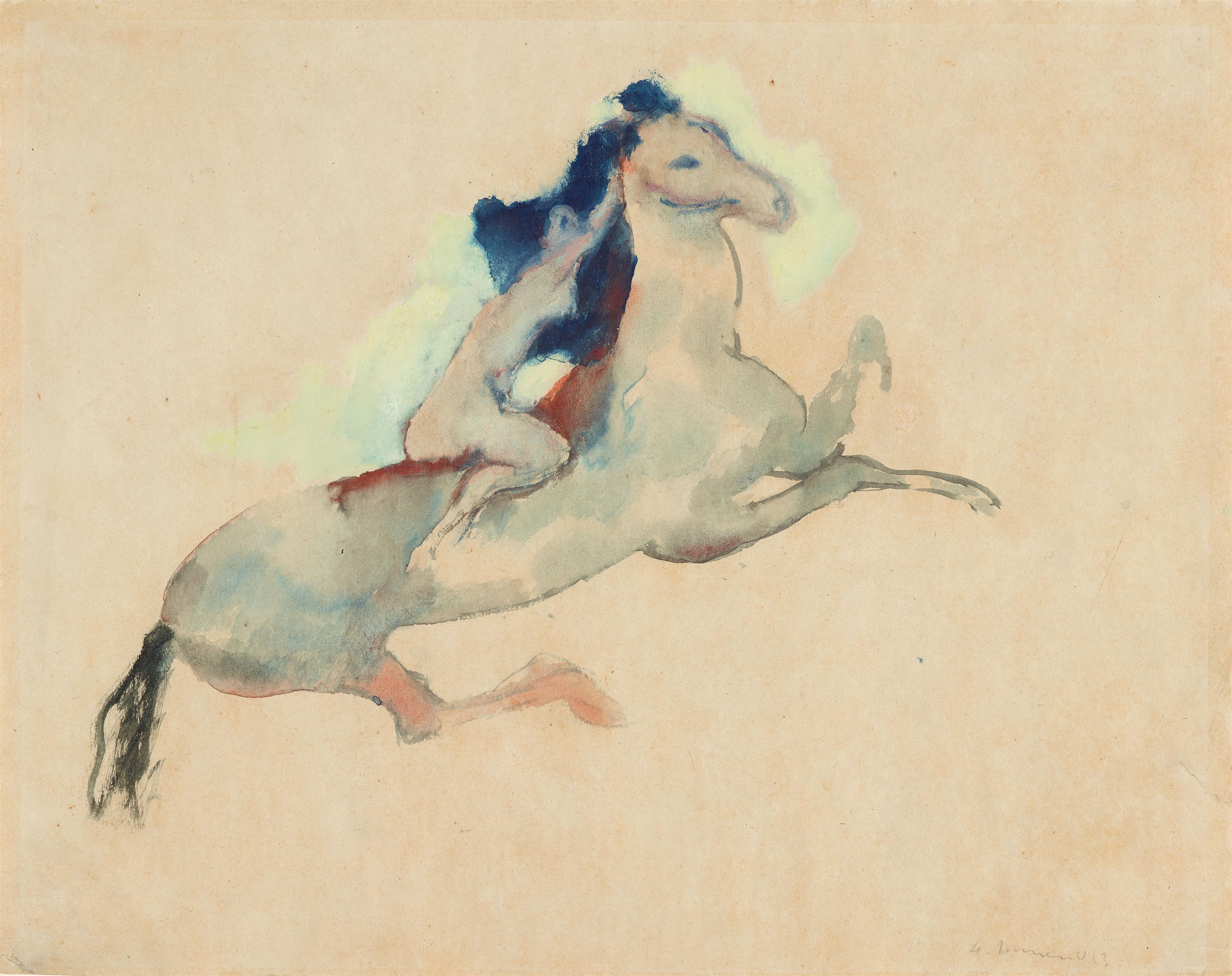 Heinrich Nauen - Studie zu der reitenden Amazone nach rechts II