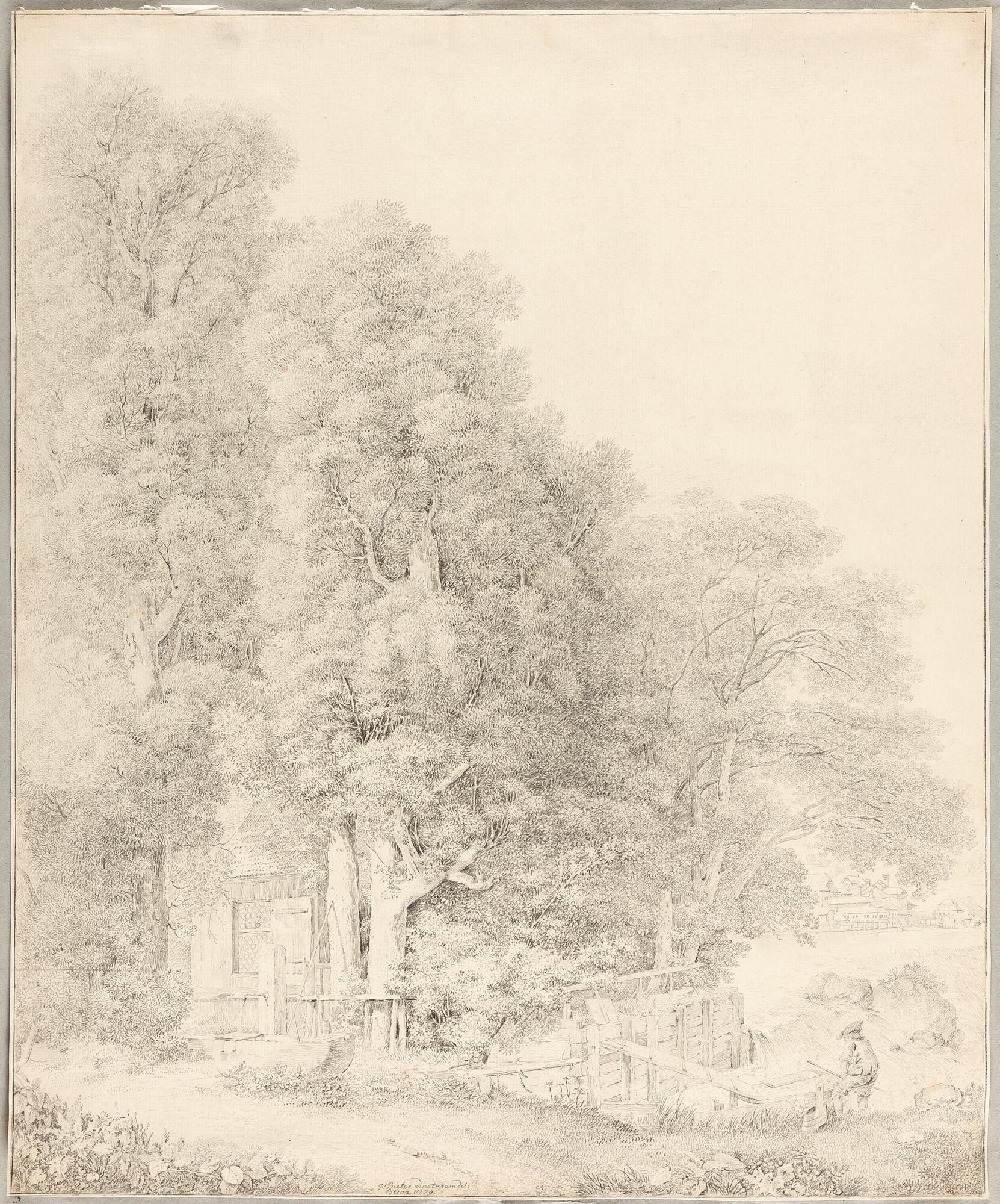 Heinrich Rieter - Baumlandschaft mit Einsiedelei