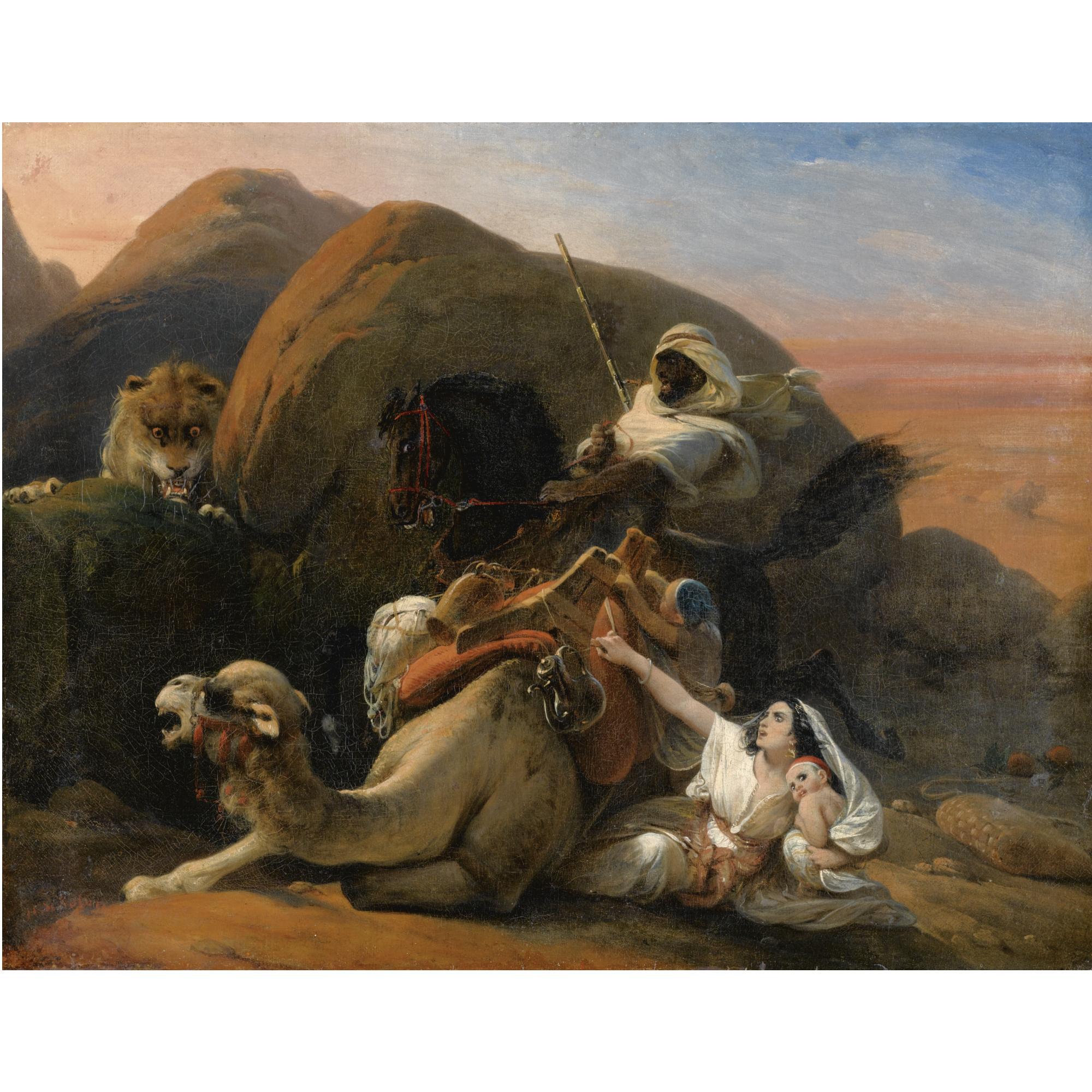 Heinrich Schopin - German lion Surprising An Arab Family