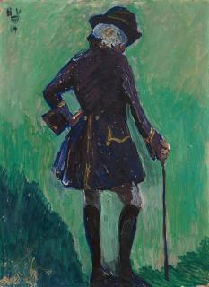 Heinrich Vogeler - Rokokofigur. Wandmalerei im Parkhaus VIII