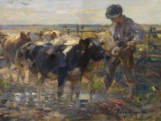 Heinrich von Zügel - Hirte mit Jungrindern