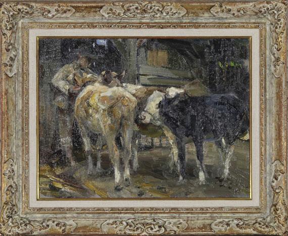 Heinrich von Zügel - Kühe vor dem Stall