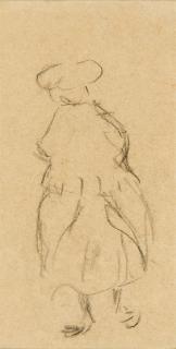 Heinrich Zille - Ein Mädchen mit Schürze von hinten.