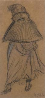 Heinrich Zille - Frau mit Cape