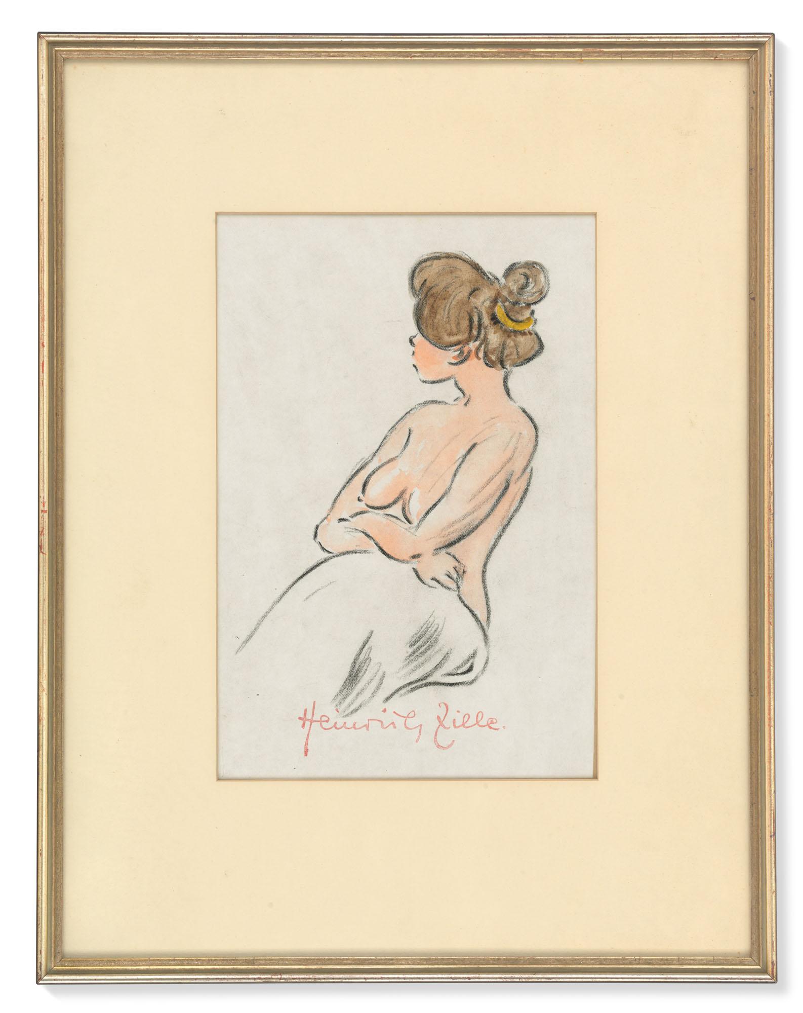 Heinrich Zille - Frauenhalbakt In Dreiviertelansicht