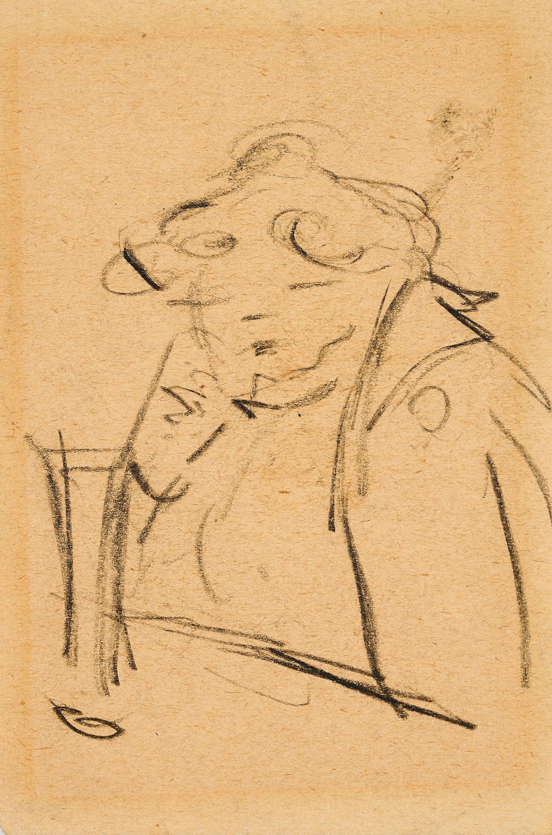 Heinrich Zille - Kopfstudie.