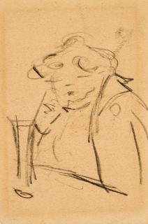 Heinrich Zille - Kopfstudie.