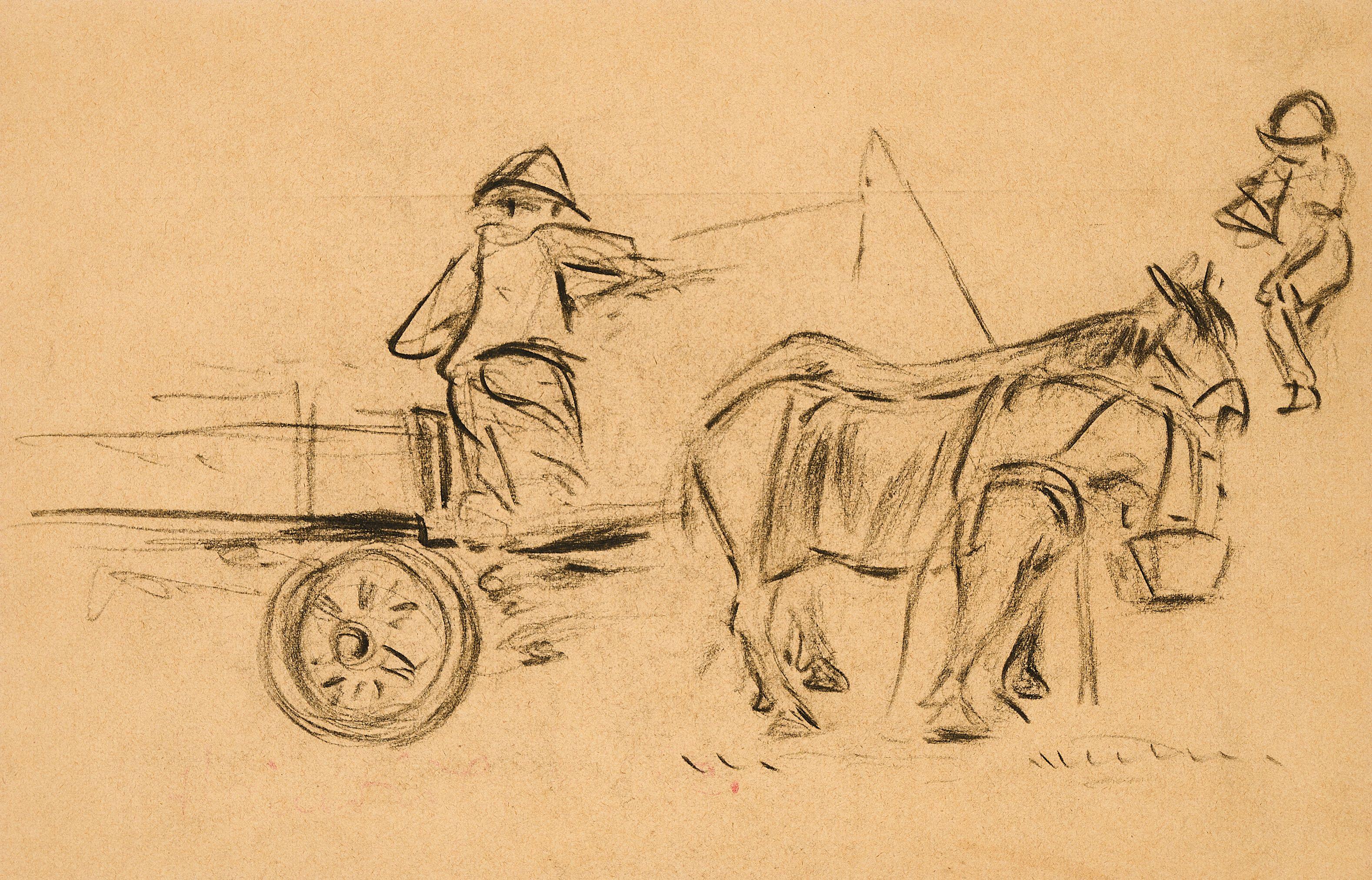 Heinrich Zille - Pferdekarren.