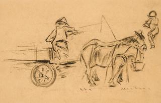 Heinrich Zille - Pferdekarren.
