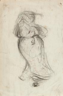 Heinrich Zille - Studie zu: Frau in Eile.