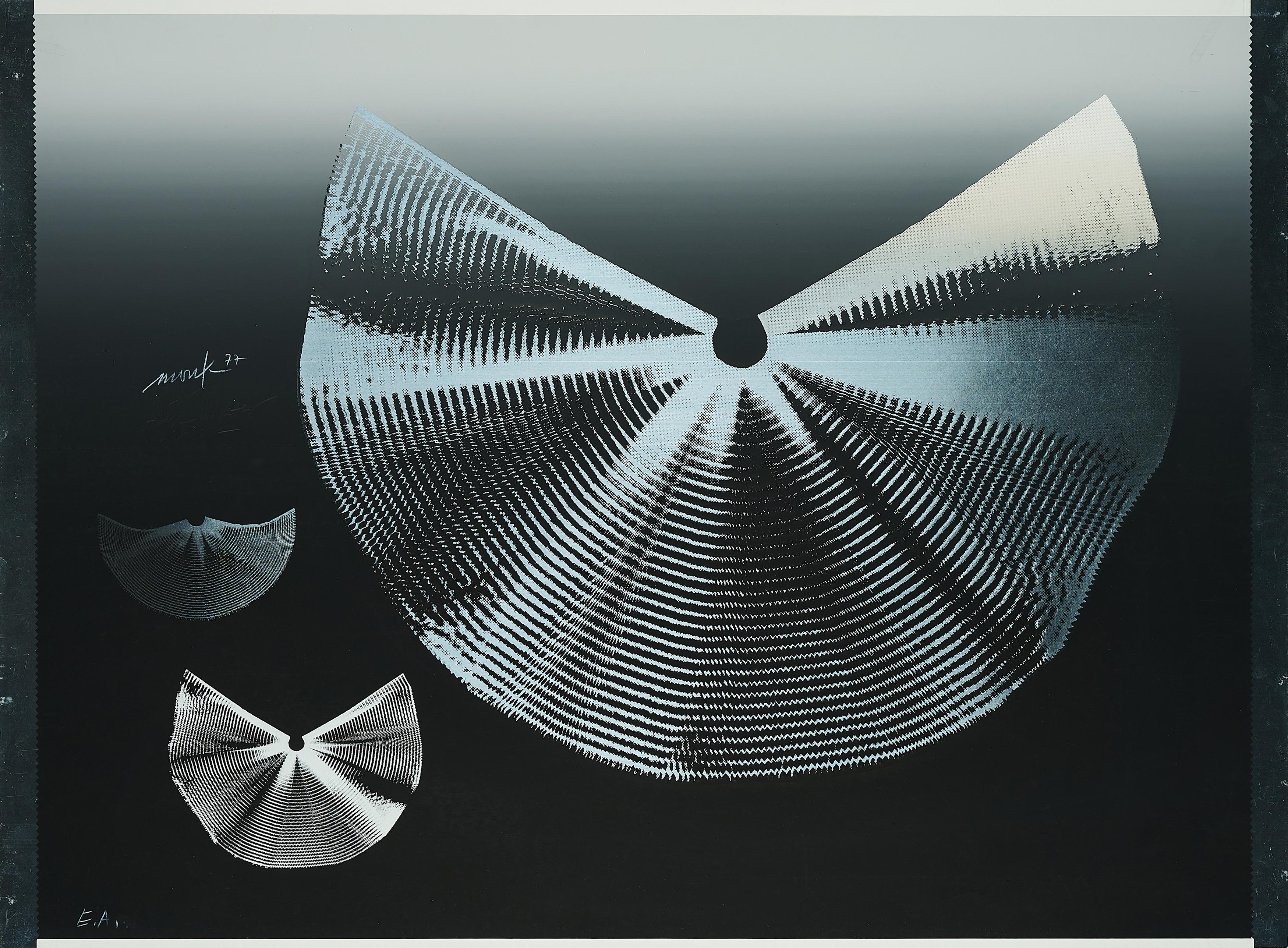 Heinz Mack - Silberflügel auf schwarzem Grund.