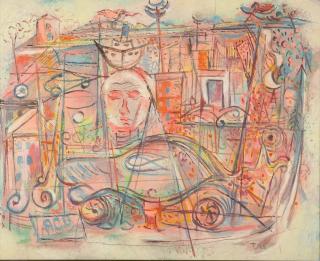 Heinz Trökes - Berliner Straßenszene.