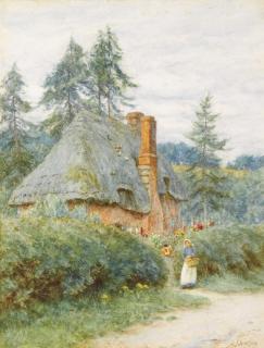Helen Allingham, R.W.S. - A Cottage At Nunton, Wiltshire